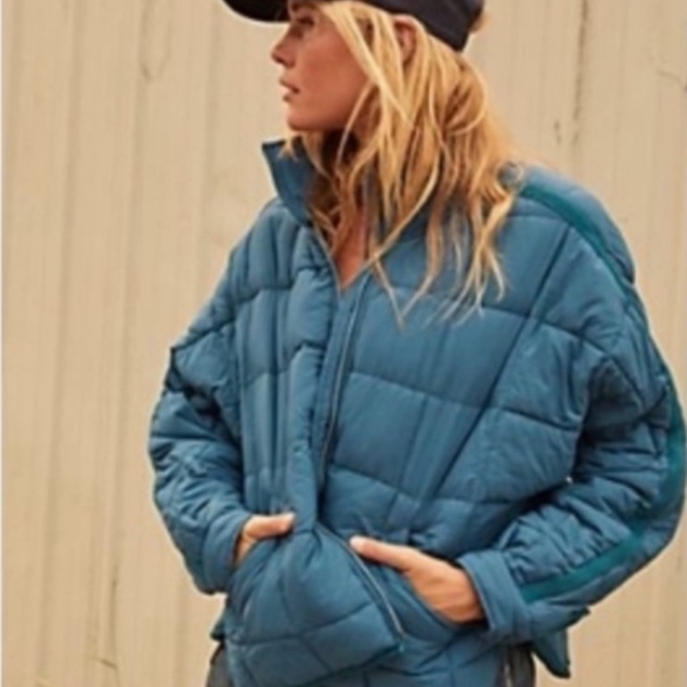 Free People Teal Pippa Packable Puffer Jacket - Picture 2 of 14